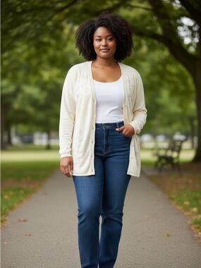 Liz & Me Cream Knit Sweater Top Set sz0X